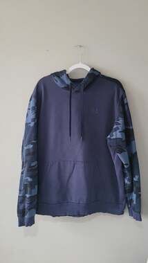 Under Armour Rival Fleece Camo Hoodie Blue Size XL